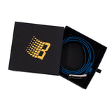 Bronze 56k Logo Leather Belt Blue